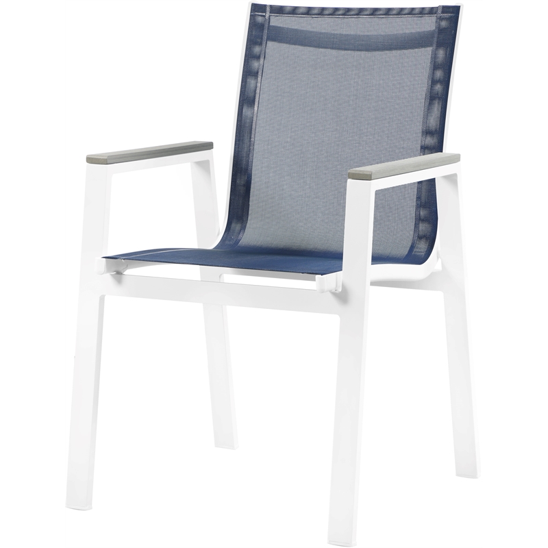 Meridian Furniture Nizuc Navy Outdoor Patio Dining Arm Chair (Set of 2)