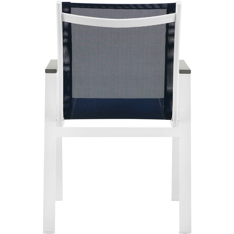 Meridian Furniture Nizuc Navy Outdoor Patio Dining Arm Chair (Set of 2)