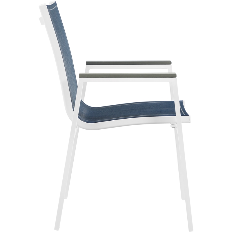 Meridian Furniture Nizuc Navy Outdoor Patio Dining Arm Chair (Set of 2)