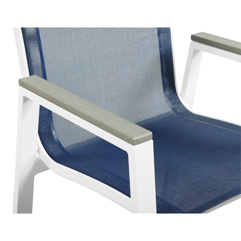 Meridian Furniture Nizuc Navy Outdoor Patio Dining Arm Chair (Set of 2)