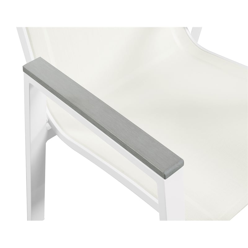 Meridian Furniture Nizuc Off White Outdoor Patio Dining Chair (Set of 2)