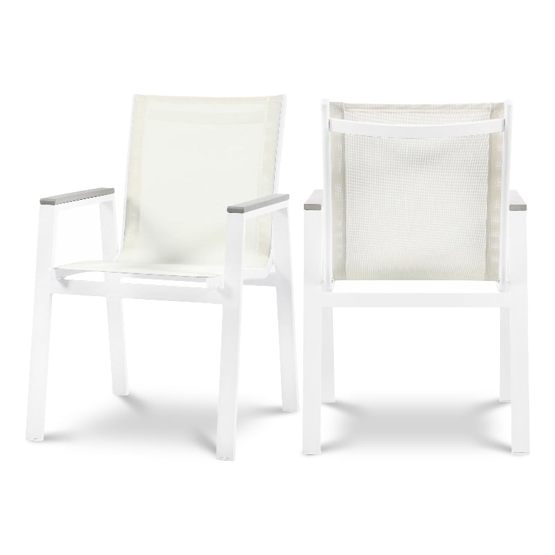 Meridian Furniture Nizuc Off White Outdoor Patio Dining Chair (Set of 2)