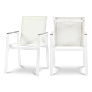 Meridian Furniture Nizuc Off White Outdoor Patio Dining Chair (Set of 2)