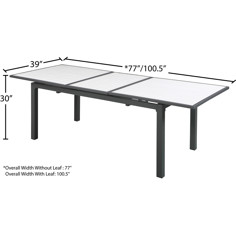 Meridian Furniture Nizuc White Wood Outdoor Patio Dining Table