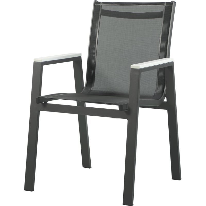 Meridian Furniture Nizuc Black Outdoor Patio Dining Arm Chair (Set of 2)