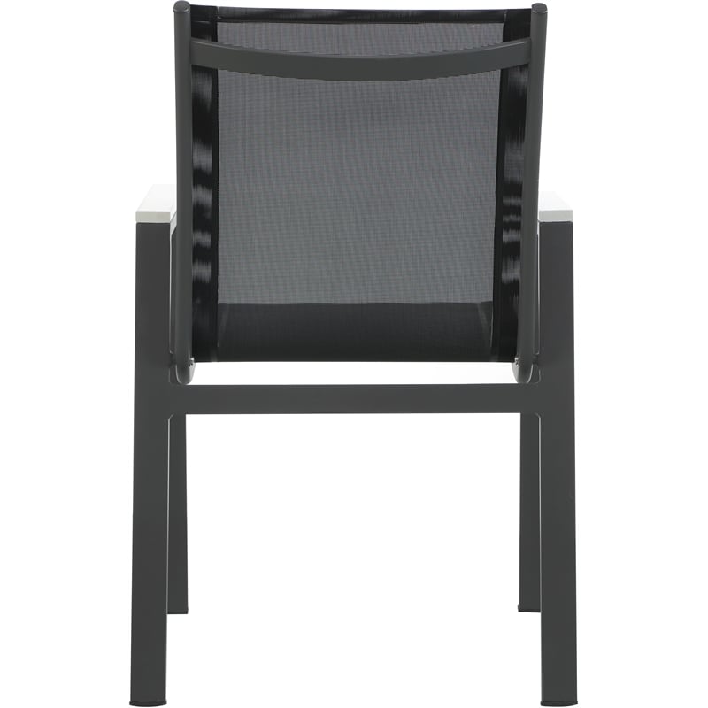 Meridian Furniture Nizuc Black Outdoor Patio Dining Arm Chair (Set of 2)