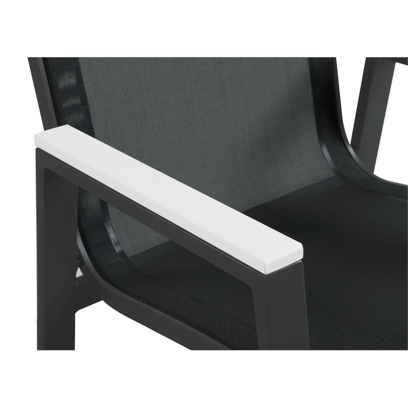 Meridian Furniture Nizuc Black Outdoor Patio Dining Arm Chair (Set of 2)