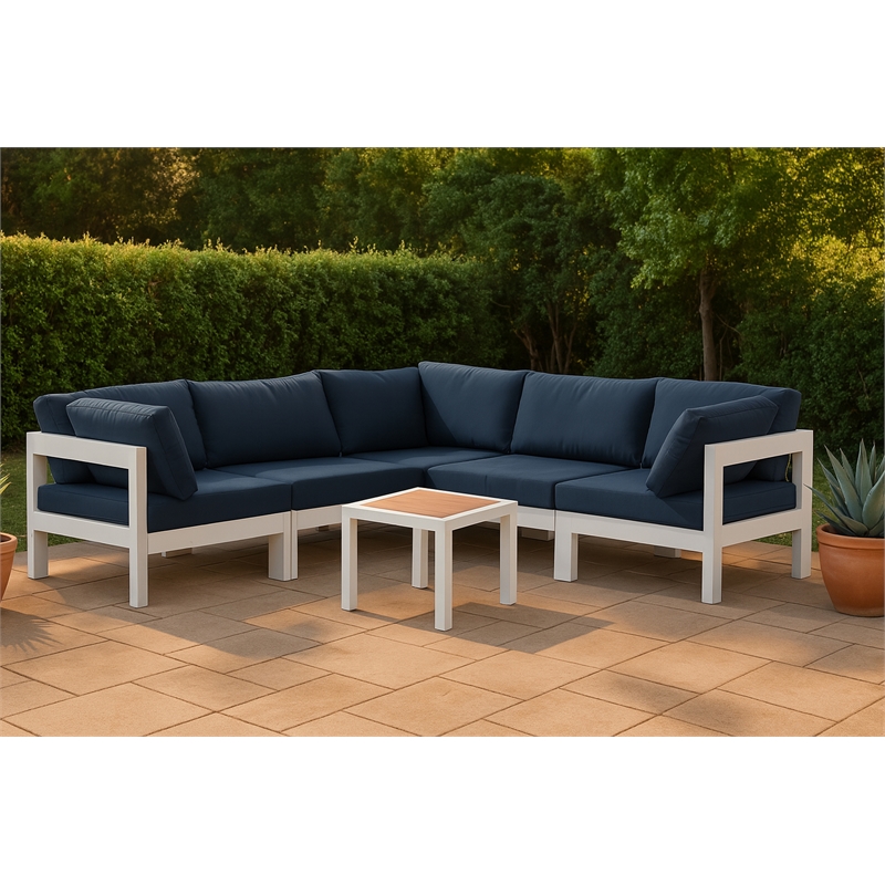 Meridian Furniture Nizuc Navy Outdoor Patio Modular Sectional