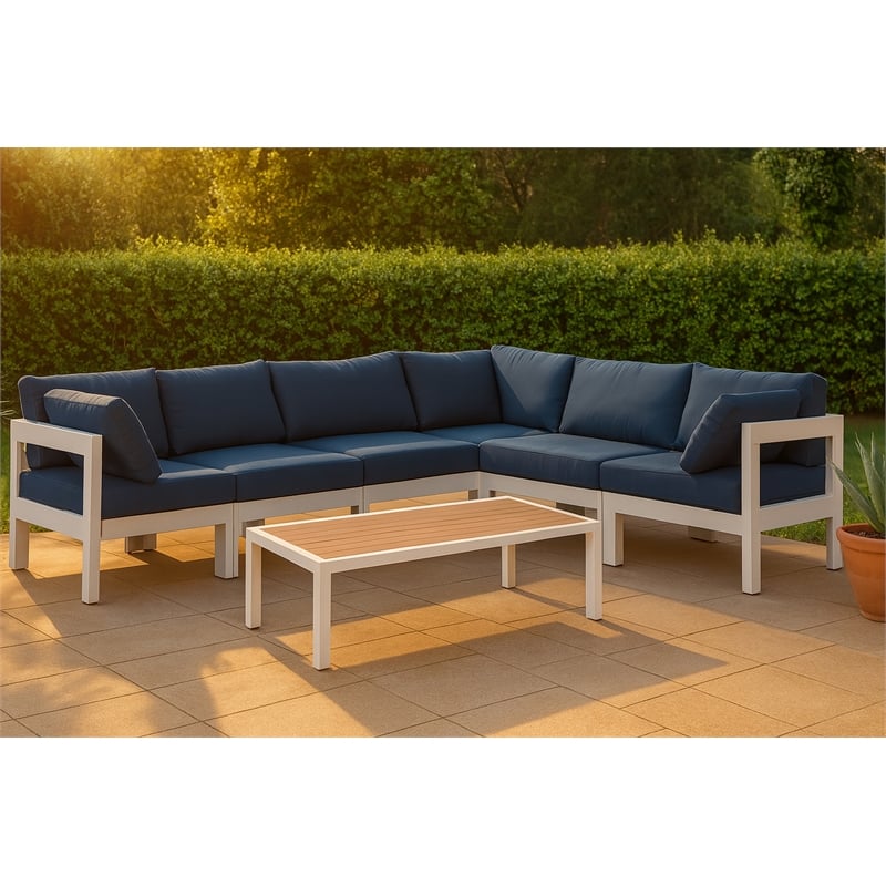 Meridian Furniture Nizuc Navy Outdoor Patio Modular Sectional