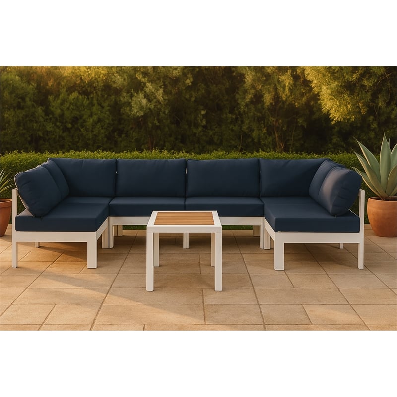 Meridian Furniture Nizuc Navy Outdoor Patio Modular Sectional
