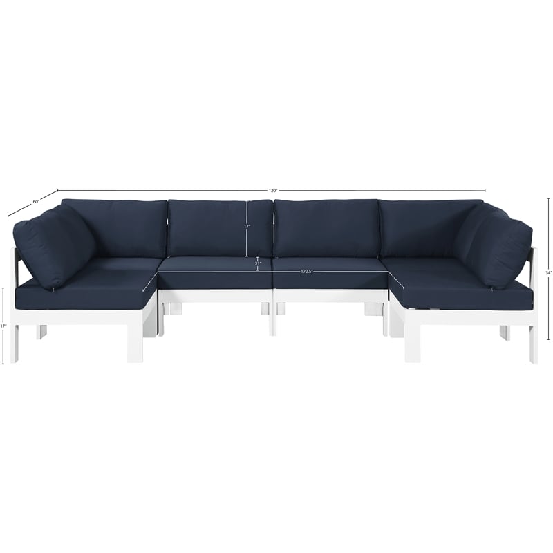 Meridian Furniture Nizuc Navy Outdoor Patio Modular Sectional