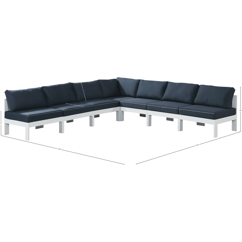 Meridian Furniture Nizuc Navy Outdoor Patio Modular Sectional