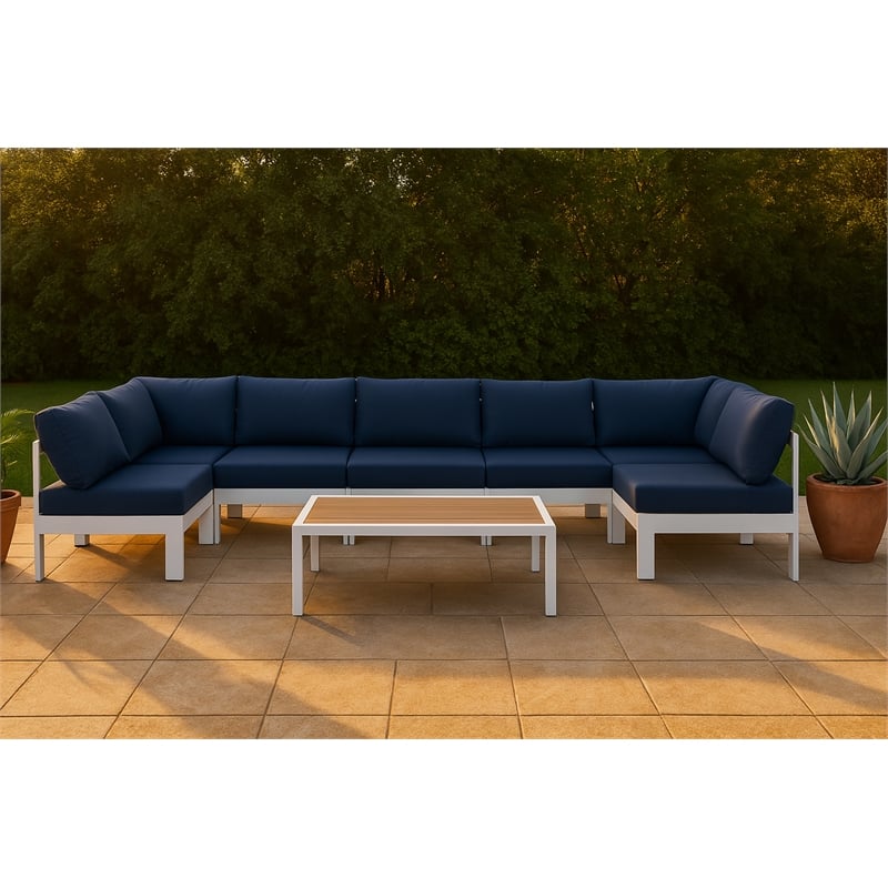Meridian Furniture Nizuc Navy Outdoor Patio Modular Sectional