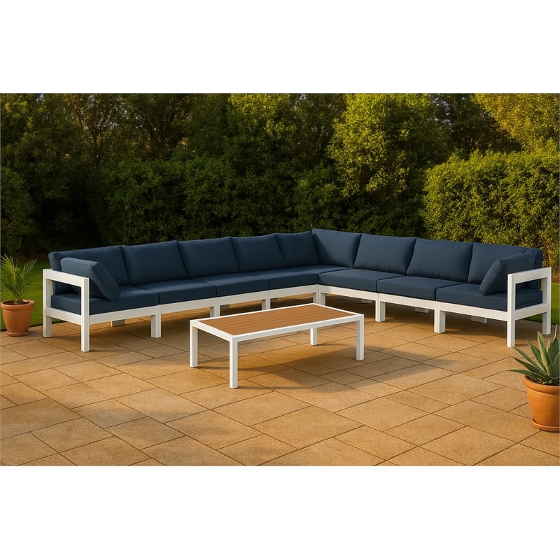 Meridian Furniture Nizuc Navy Outdoor Patio Modular Sectional