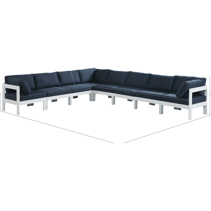 Meridian Furniture Nizuc Navy Outdoor Patio Modular Sectional