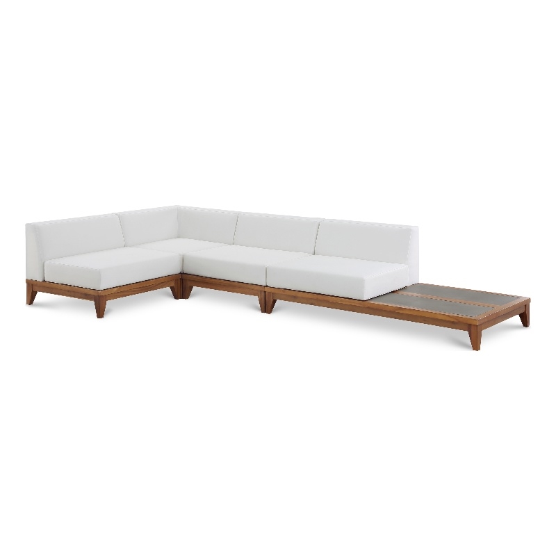 Meridian Furniture Rio Off White Water Resisting Fabric Modular Sectional