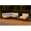 Meridian Furniture Rio Off White Water Resisting Fabric Modular Sectional