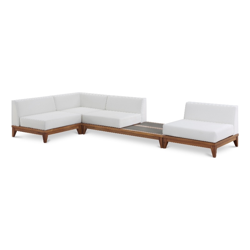 Meridian Furniture Rio Off White Water Resisting Fabric Modular Sectional
