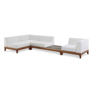 Meridian Furniture Rio Off White Water Resisting Fabric Modular Sectional