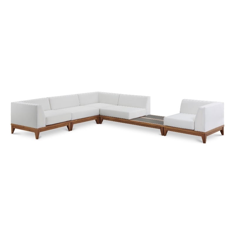 Meridian Furniture Rio Off White Water Resisting Fabric Modular Sectional