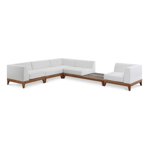 Meridian Furniture Rio Off White Water Resisting Fabric Modular Sectional
