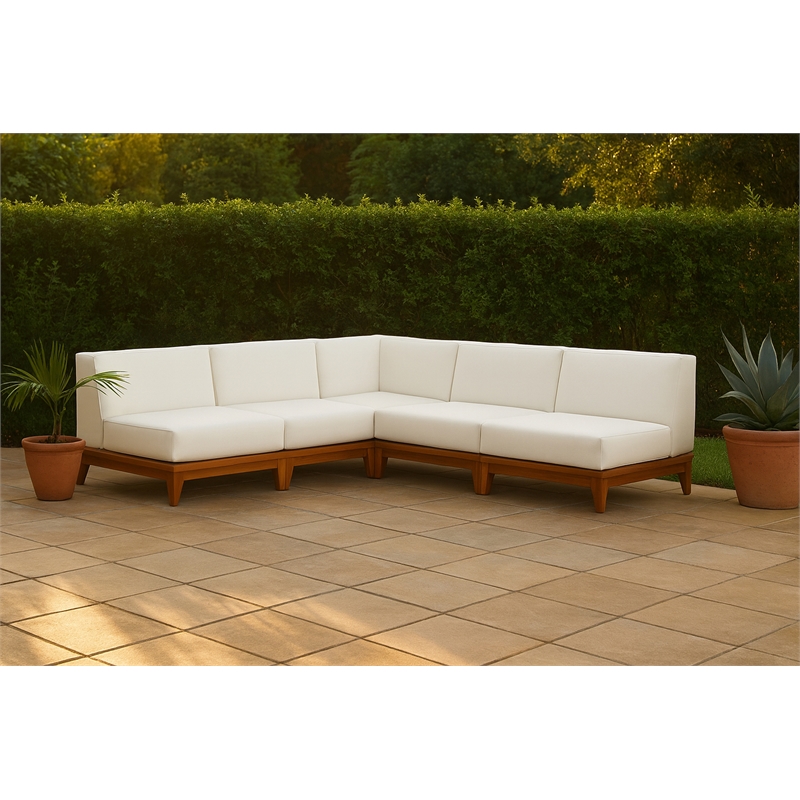 Meridian Furniture Rio Off White Water Resisting Fabric Modular Sectional