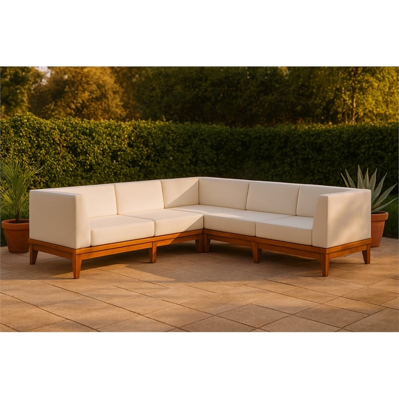 Meridian Furniture Rio Off White Water Resisting Fabric Modular Sectional