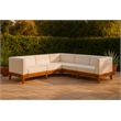 Meridian Furniture Rio Off White Water Resisting Fabric Modular Sectional