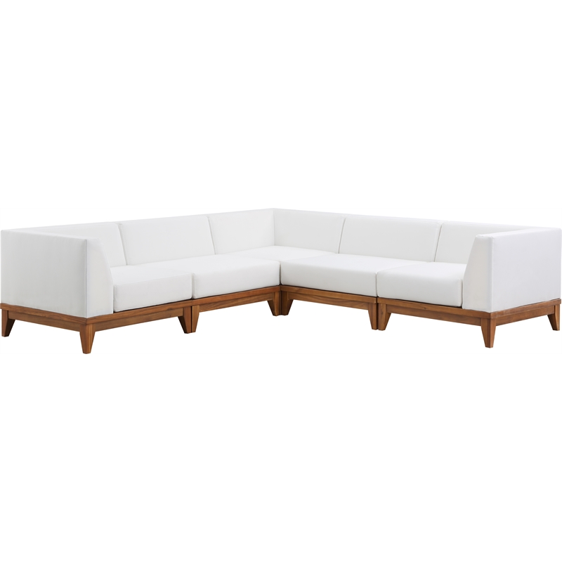 Meridian Furniture Rio Off White Waterproof Fabric Modular Sectional