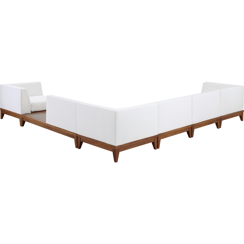 Meridian Furniture Rio Off White Water Resisting Fabric Modular Sectional