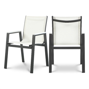 Meridian Furniture Nizuc Off White Outdoor Patio Dining Chair (Set of 2)