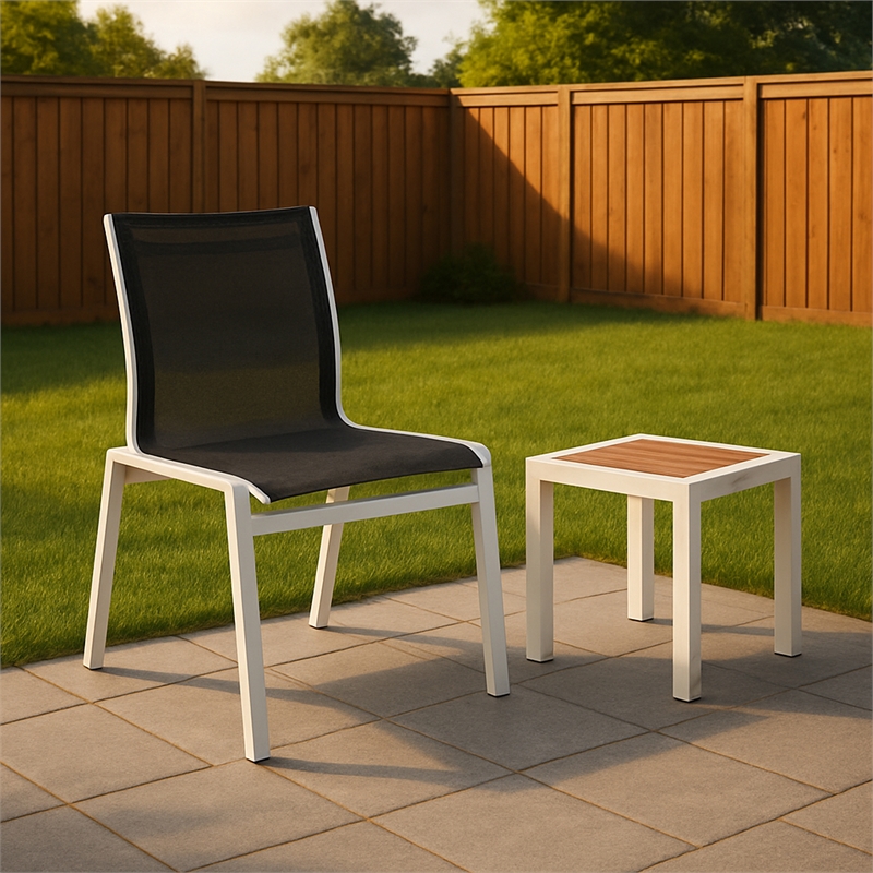 Meridian Furniture Nizuc Black Outdoor Patio Dining Chair (Set of 2)