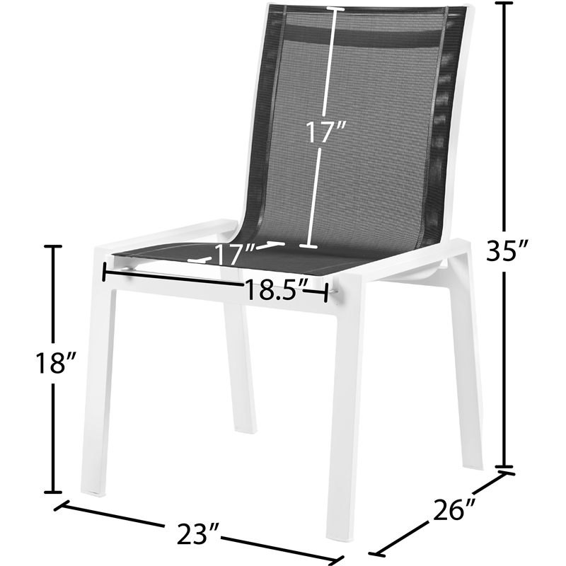 Meridian Furniture Nizuc Black Outdoor Patio Dining Chair (Set of 2)