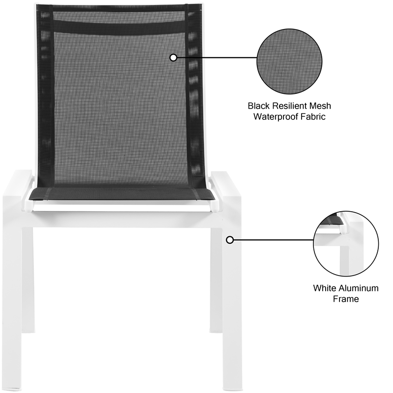 Meridian Furniture Nizuc Black Outdoor Patio Dining Chair (Set of 2)