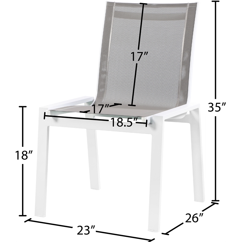 Meridian Furniture Nizuc Grey Outdoor Patio Dining Chair (Set of 2)