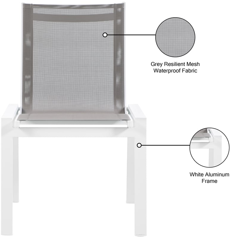 Meridian Furniture Nizuc Grey Outdoor Patio Dining Chair (Set of 2)