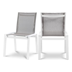 Meridian Furniture Nizuc Grey Outdoor Patio Dining Chair (Set of 2)