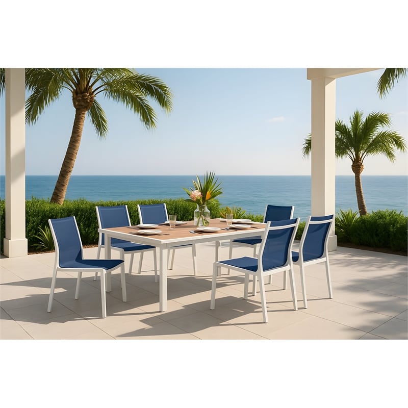 Meridian Furniture Nizuc Navy Outdoor Patio Dining Chair (Set of 2)