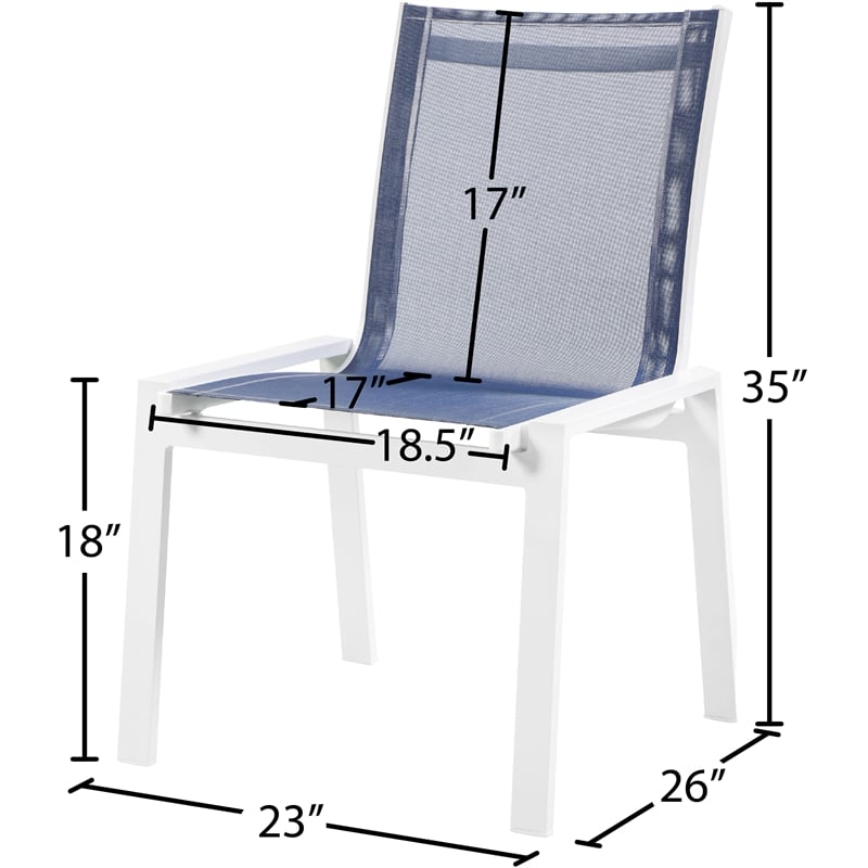 Meridian Furniture Nizuc Navy Outdoor Patio Dining Chair (Set of 2)