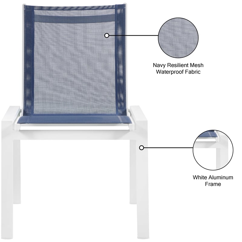 Meridian Furniture Nizuc Navy Outdoor Patio Dining Chair (Set of 2)