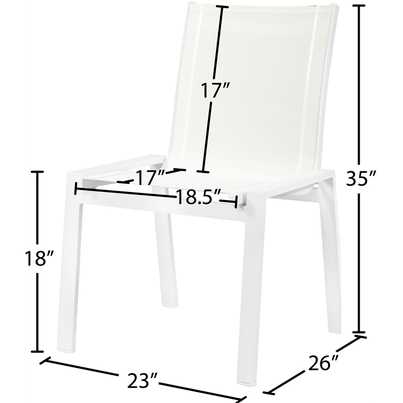 Meridian Furniture Nizuc Off White Outdoor Patio Dining Chair (Set of 2)