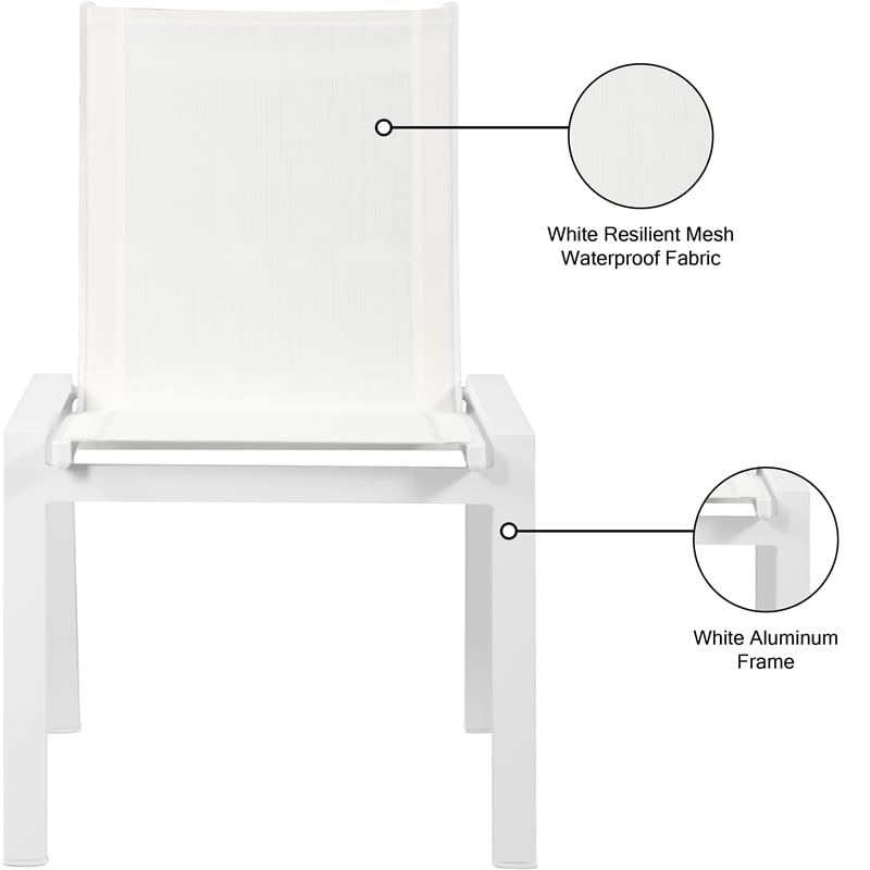 Meridian Furniture Nizuc Off White Outdoor Patio Dining Chair (Set of 2)