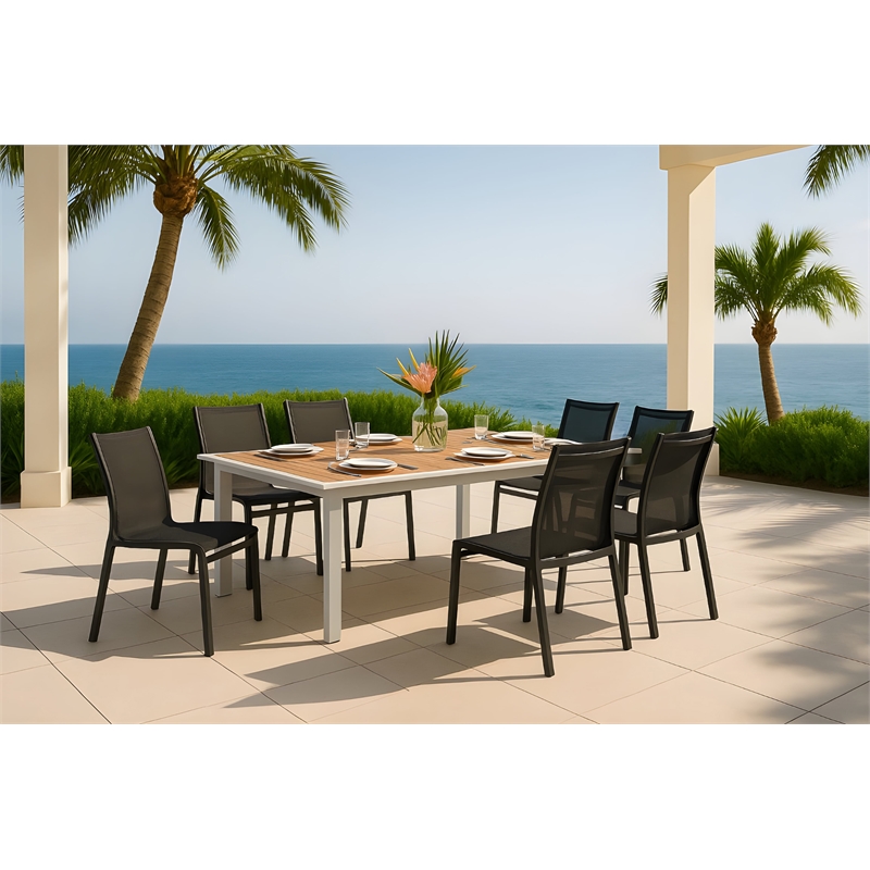 Meridian Furniture Nizuc Black Outdoor Patio Dining Chair (Set of 2)