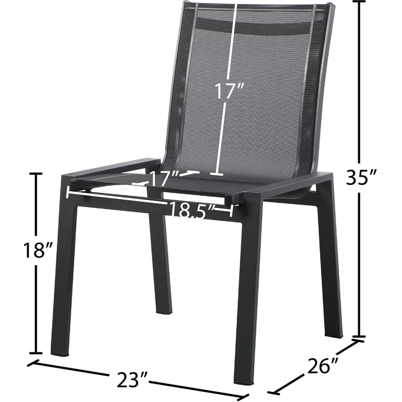 Meridian Furniture Nizuc Black Outdoor Patio Dining Chair (Set of 2)