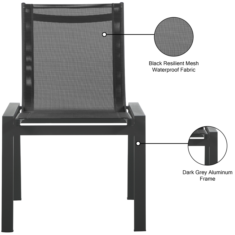 Meridian Furniture Nizuc Black Outdoor Patio Dining Chair (Set of 2)