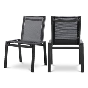 Meridian Furniture Nizuc Black Outdoor Patio Dining Chair (Set of 2)
