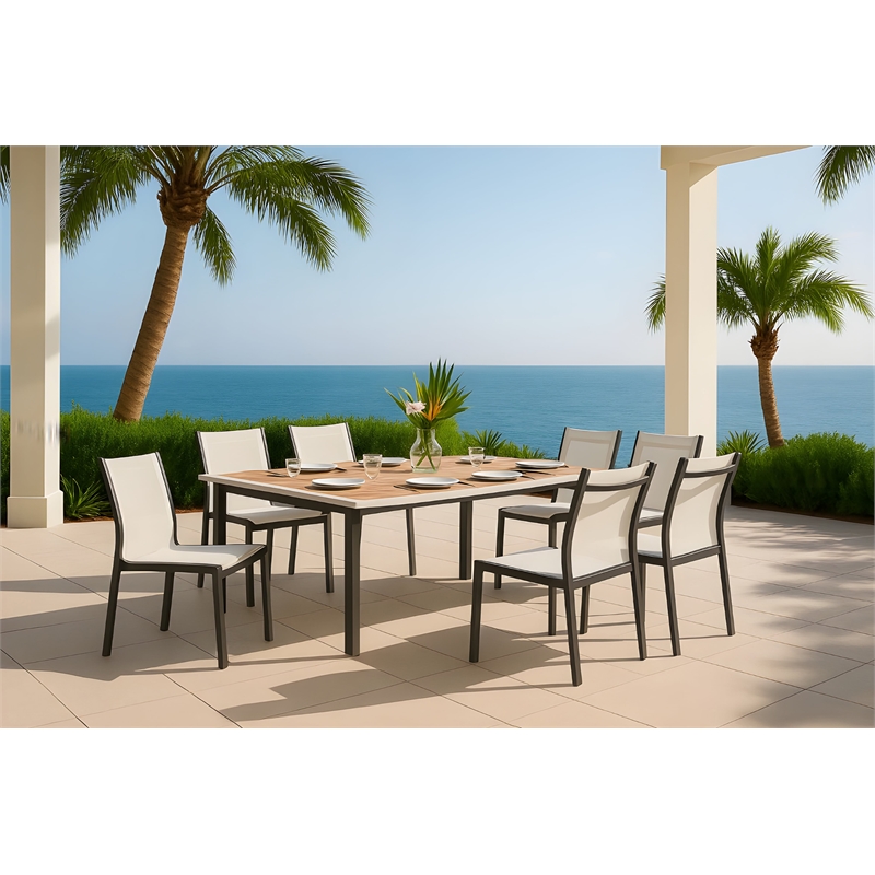 Meridian Furniture Nizuc Off White Outdoor Patio Dining Chair (Set of 2)