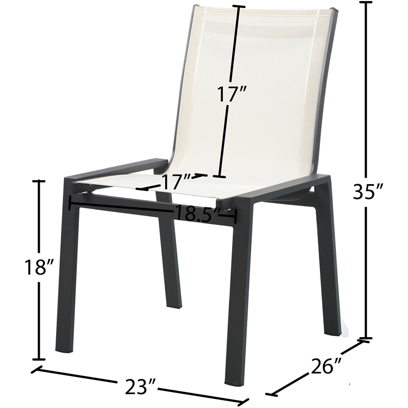 Meridian Furniture Nizuc Off White Outdoor Patio Dining Chair (Set of 2)