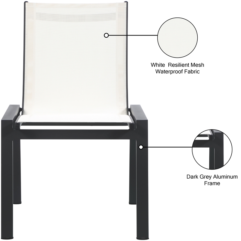 Meridian Furniture Nizuc Off White Outdoor Patio Dining Chair (Set of 2)