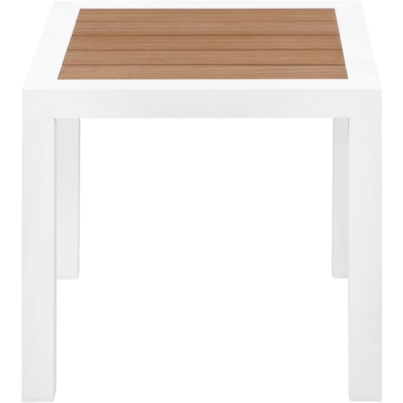 Meridian Furniture Nizuc Brown Wood Outdoor Patio End Table